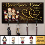 There Is No Place Merrier Than This Home - Personalized Key Hanger, Key Holder - Gift For Couples, Husband Wife