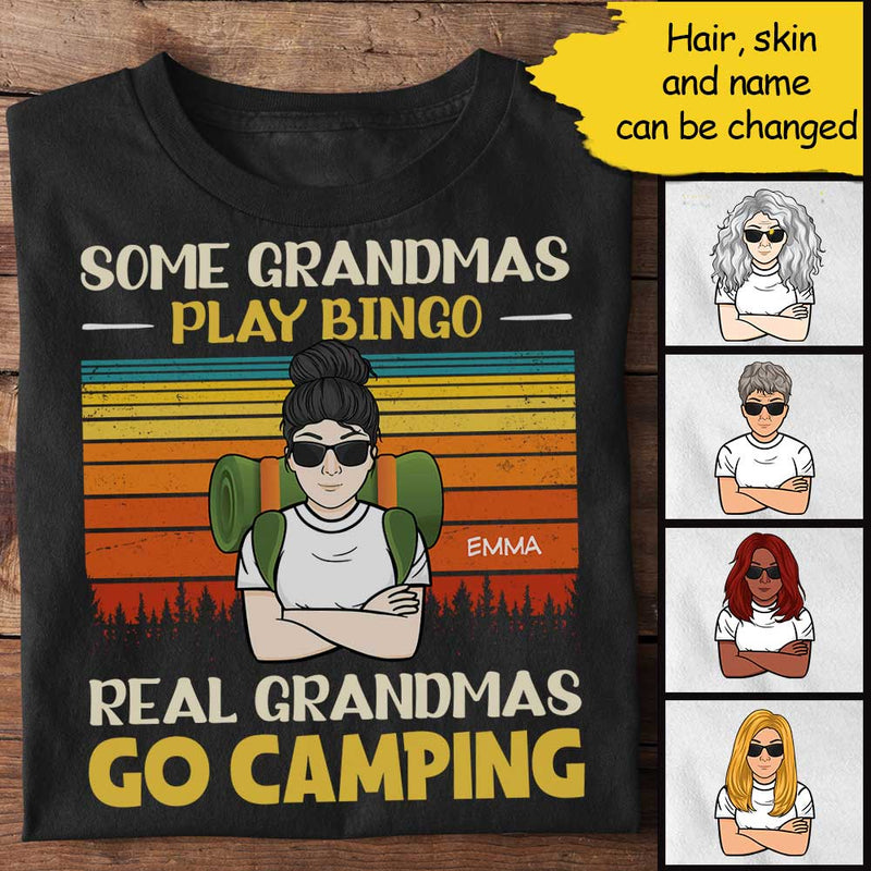 Real Grandmas Go Camping - Personalized Unisex T-Shirt