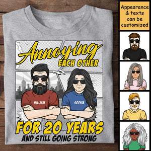 Annoying Each Other Anniversary Comic Style - Gift For Couples, Husband Wife - Personalized Unisex T-shirt