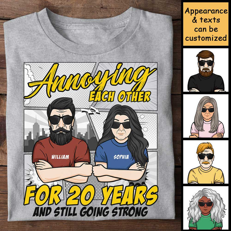 Annoying Each Other Anniversary Comic Style - Gift For Couples, Husband Wife - Personalized Unisex T-shirt