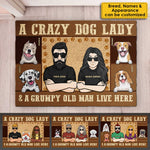 A Crazy Dog Lady - Personalized Decorative Mat - Gift For Pet Lovers