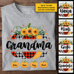 Custom Name Autumn Pumpkin Gifts for Grandma - Personalized Apparel