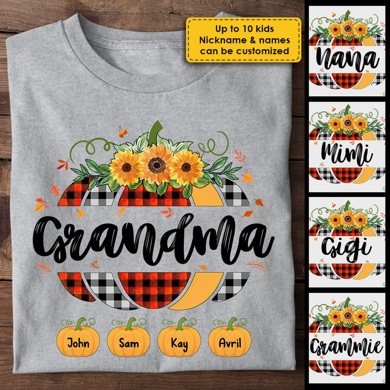 Grandma Pumpkin Kids - Personalized Unisex T-Shirt