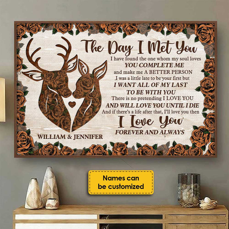 You Complete Me - Personalized Horizontal Poster - Gift For Couples, Husband Wife