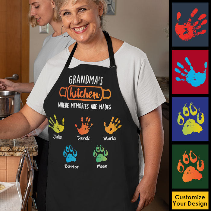 Grandma's Kitchen Where Memories Are Made - Gift For Mom, Gift For Grandma - Personalized Apron