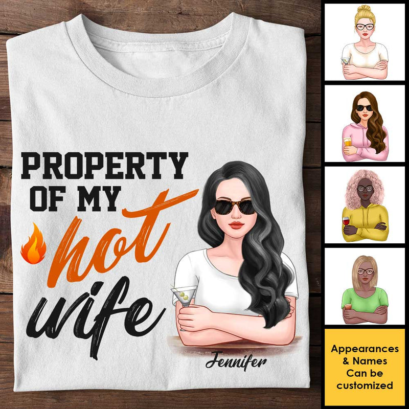 Property Of My Hot Wife - Gift For Couples, Husband Wife, Personalized Unisex T-shirt, Hoodie