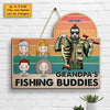 Grandpa's Fishing Buddies - Gift For Dad, Grandpa - Personalized Shaped Wood Sign