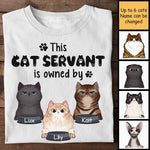 This Cat Servant Is Owned By - Personalized Unisex T-Shirt