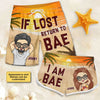 If Lost Return To Bae - Funny Personalized Custom Tropical Hawaiian Aloha Couple Beach Shorts - Summer Vacation Gift, Birthday Party Gift For Husband Wife