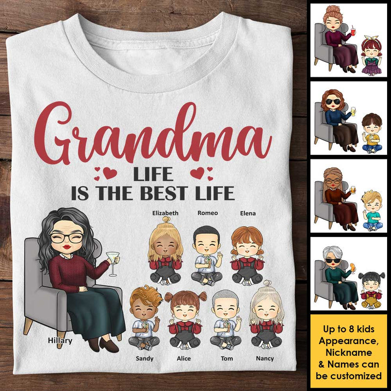 Grandma Life Is The Best Life - Gift For Mom, Grandma - Personalized Unisex T-shirt, Hoodie