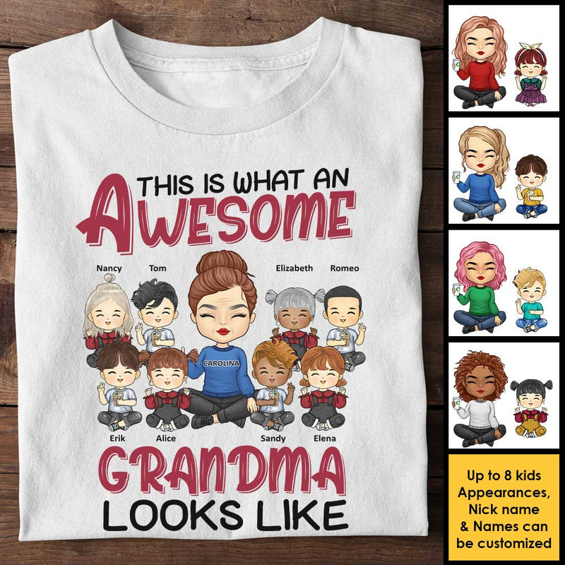 This Is What An Awesome Grandma Looks Like - Gift For Mom, Grandma - Personalized Unisex T-shirt, Hoodie