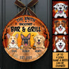 Halloween - Bar And Grill - Funny Personalized Door Sign
