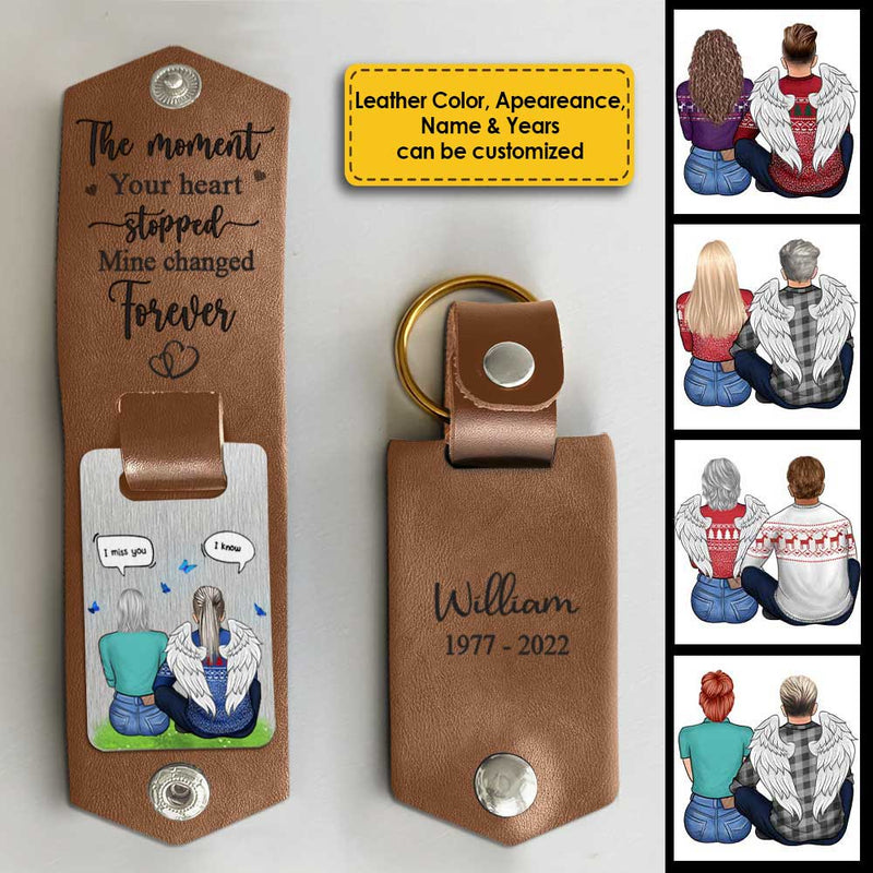 Your Loss  Changed My Heart - Personalized PU Leather Keychain -  Memorial Gift, Sympathy Gift