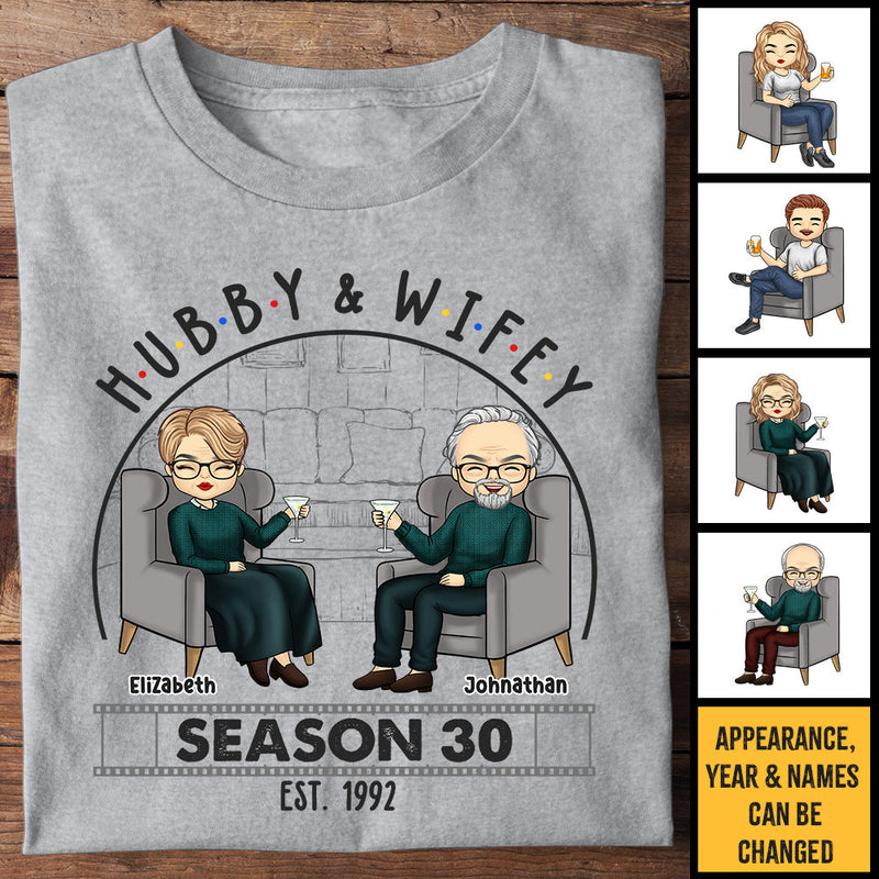 Hubby & Wifey Together Since - Personalized Unisex T-shirt, Hoodie, Sweatshirt - Gift For Couple, Husband Wife, Anniversary, Engagement, Wedding, Marriage Gift