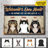 Welcome To Our Home Peeking Cats - Funny Personalized Cat Metal Sign