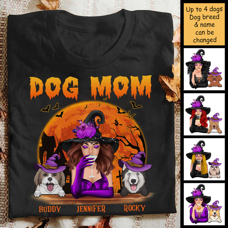 Halloween Dog Mom Dark Night - Gift For Dog Lovers, Personalized Unisex T-Shirt