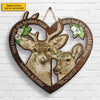 Buck & Doe Couple From Our First Kiss - Personalized Shaped Wood Sign - Gift For Couples, Husband Wife
