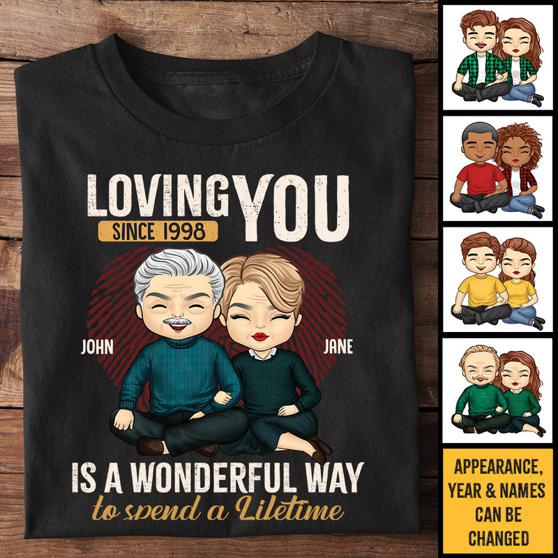 Loving You Is A Wonderful Way - Personalized Unisex T-Shirt, Hoodie, Sweatshirt - Gift For Couple, Husband Wife, Anniversary, Engagement, Wedding, Marriage Gift