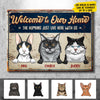 Welcome To Our Home - Funny Personalized Cat Metal Sign