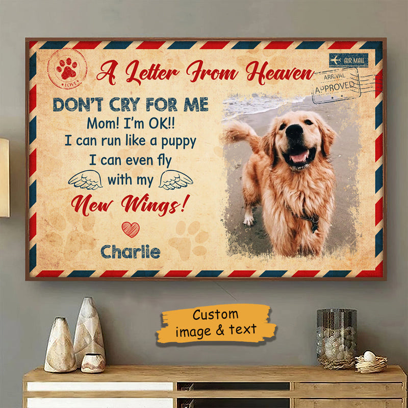 A Letter From Heaven - Upload Image, Personalized Horizontal Poster
