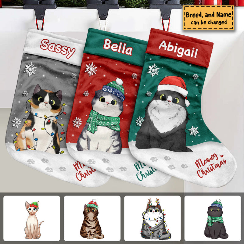 Christmas Is So Much Fun When You Are A Cat - Cat Christmas Costumes - Personalized Christmas Stocking