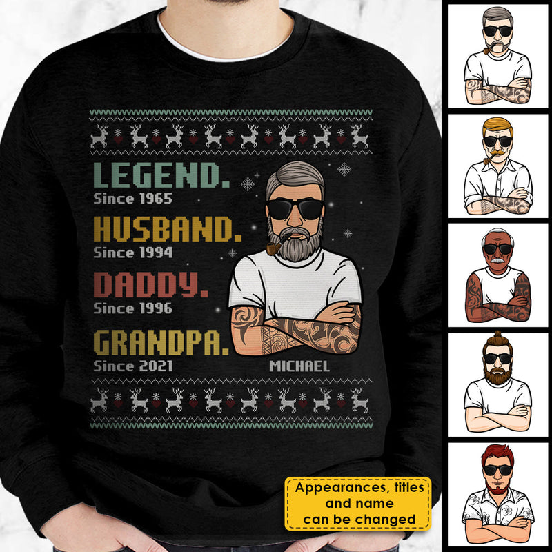 Legend Husband Daddy Grandpa  - Personalized T-shirt, Hoodie, Unisex Sweatshirt