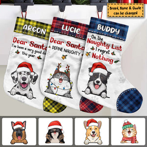 Dear Santa I've Been A Very Good Pet - Christmas Dogs & Smiling Cats - Personalized Christmas Stocking.