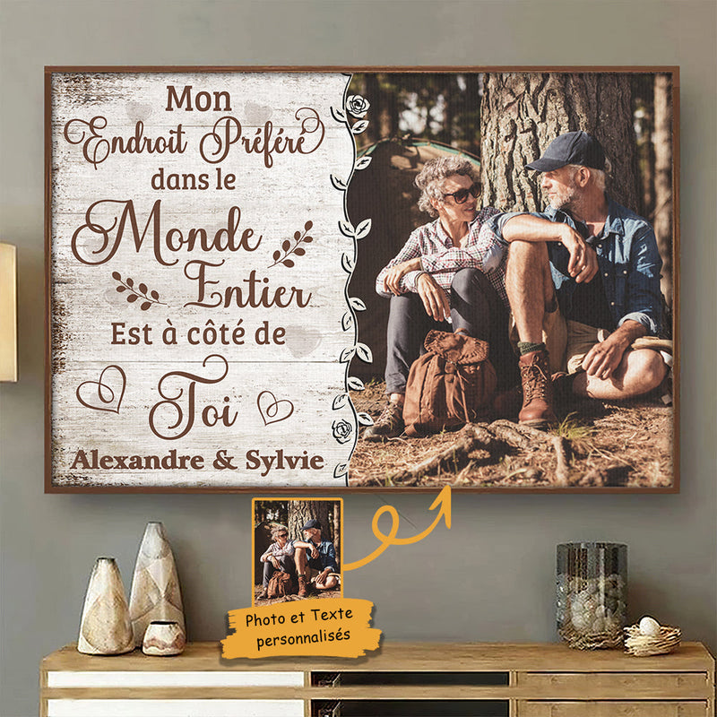 Mon Endroitpréféréestàcôté De Toi - Télécharger Une Image, Cadeau Pour Les Couples, Mari Et Femme - Personalized Horizontal Poster French