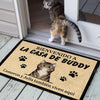 Bienvenida personalizada a la casa del gato Spanish - Funny Personalized Cat Decorative Mat