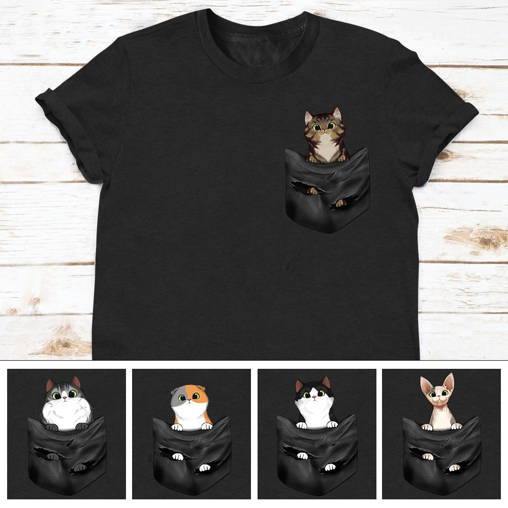 Put Your Cat In The Pocket - Personalized Unisex T-Shirt