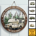 Welcome To Our Campsite, The Best Memories Are Made Camping - Personalized Door Sign