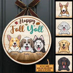Custom Pet Name Fall Dog Decor - Personalized Wood Sign