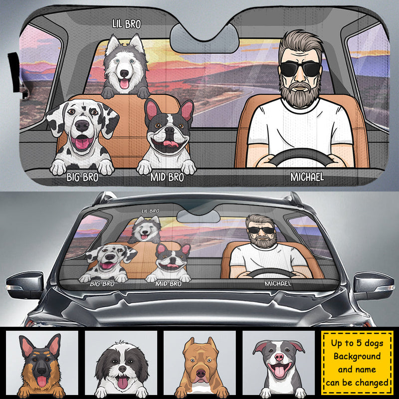 Car Protection With Fur Babies - Personalized Dog Auto Sun Shade