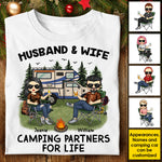 Camping Partners For Life - Gift For Camping Couples, Husband Wife, Personalized Unisex T-shirt, Hoodie, Sweatshirt