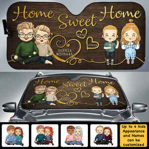Sweet Home - Personalized Auto Sunshade - Gift For Couples, Husband Wife