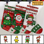 Hand Knitted Family Christmas - Personalized Christmas Stocking