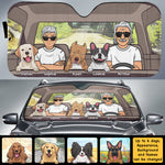 Road Trip Together With Dogs - Personalized Auto Sunshade - Gift For Couples, Husband Wife