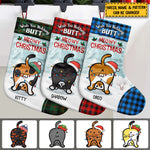 Wish You Nothing Butt - Meowy Christmas - Personalized Christmas Stocking