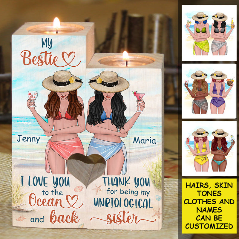 I Love You To The Ocean And Back - Personalized Candle Holder