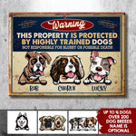 Custom Name Funny Dog Warning Gifts for Dog Lovers - Personalized Metal Sign