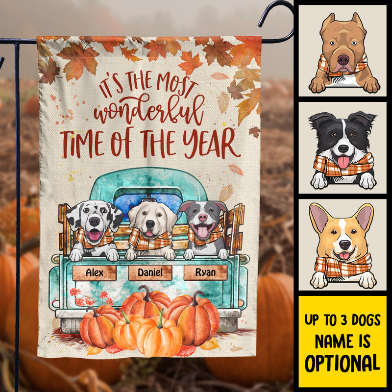Halloween For Dogs - It’s The Most Wonderful Time Of The Year - Personalized Funny Dog Flag, Halloween Ideas.