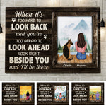 Look Right Beside You And We'll Be There - Personalized Horizontal Canvas