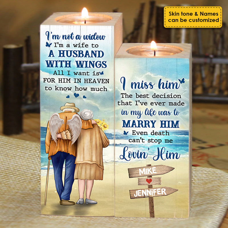 The Best Decision That I've Ever Made In My Life Was To Marry My Husband - Gift For Couples, Personalized Candle Holder