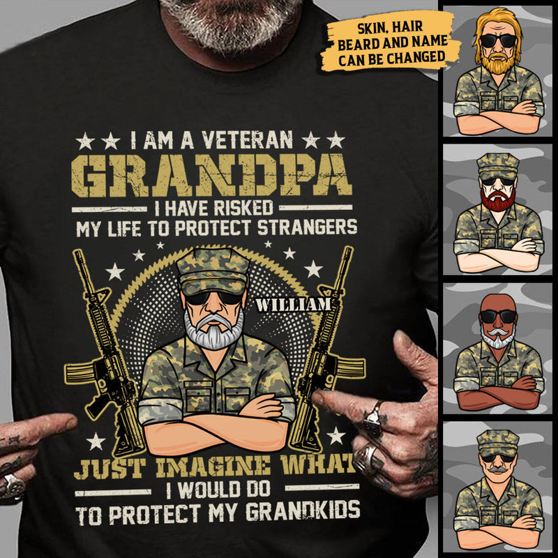 I Am A Veteran Grandpa - Gift For 4th Of July - Personalized Unisex T-Shirt