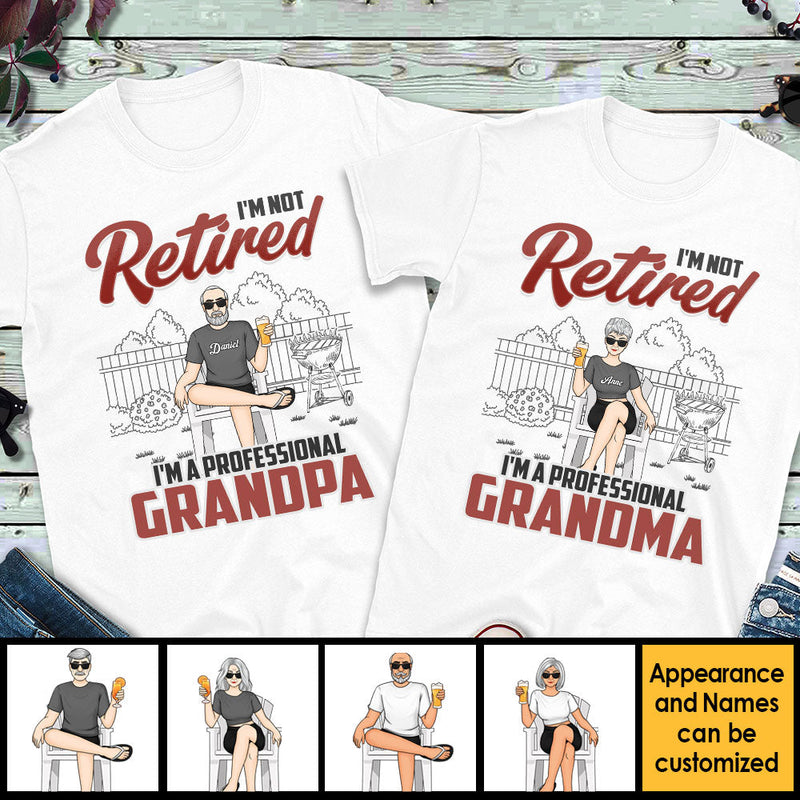 We're Professional Grandparents - Personalized Matching Couple T-Shirt - Gift For Couple, Husband Wife, Grandparents