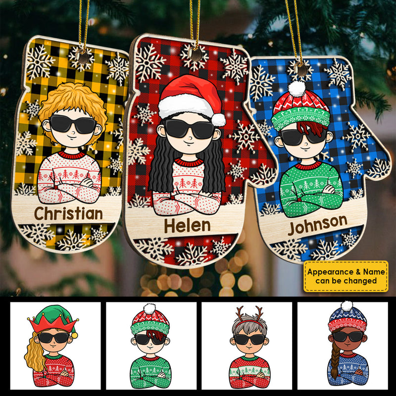 Merry Christmas To The Coolest Kid - Personalized Custom Glove Shaped Wood Christmas Ornament