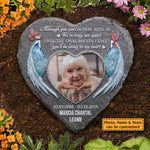 Although You Can't Be Here With Me We're Truly Not Apart - Personalized Memorial Stone, Human Grave Marker - Upload Image, Memorial Gift, Sympathy Gift