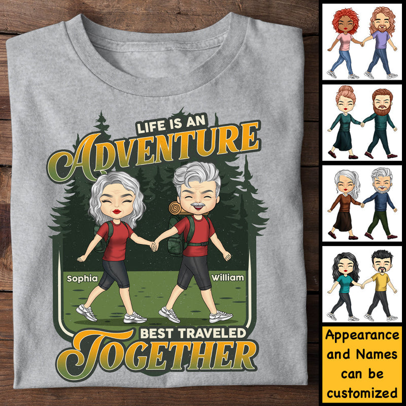 Life Is An Adventure - Personalized Unisex T-Shirt, Hoodie, Sweatshirt - Gift For Couple, Husband Wife, Anniversary, Engagement, Wedding, Marriage, Camping Gift