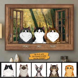 Cats At The Window - Personalized Horizontal Poster.