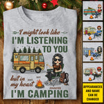 I Might Look Like I'm Listening To You But In My Head I'm Camping - Gift For Camping Couples, Personalized Unisex T-shirt, Hoodie, Sweatshirt